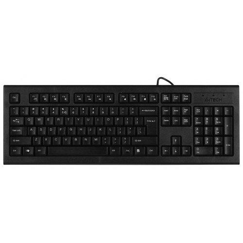 Tastatur med kabel A4Tech KR-85 - fuld størrelse, USB, sort (US QWERTY)