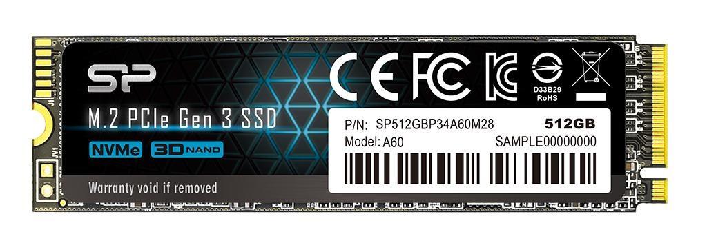 SSD M.2 NVMe Silicon Power P34A60 512 GB PCIe Gen 3 billede