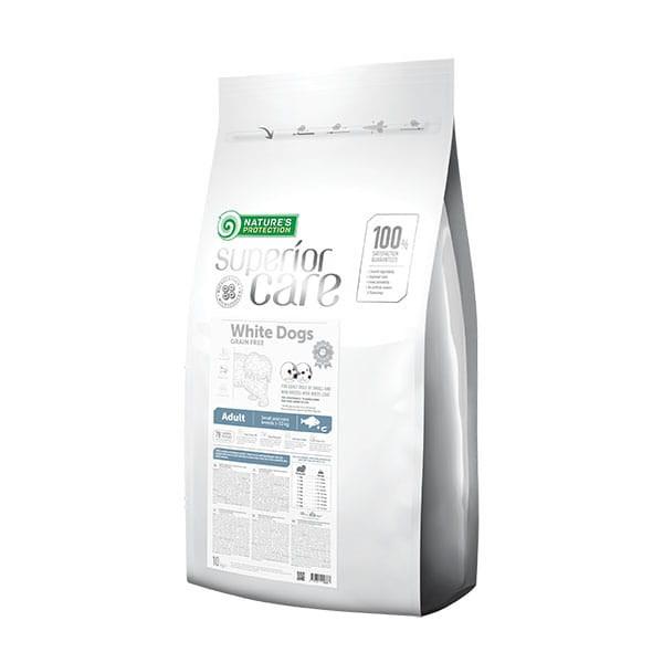 Hundefoder tørfoder – NATURE’S PROTECTION Superior Care White Dogs Grain Free Adult Small, fisk, 10 kg
