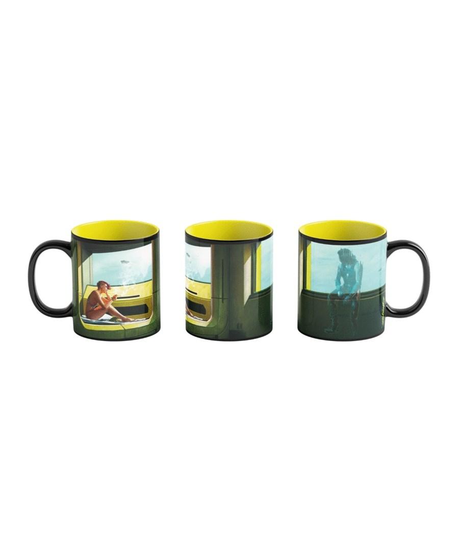 Gamer krus Cenega – Cyberpunk 2077 Game Art Chronicles, V & Edward Hopper, 450 ml – sort/gul