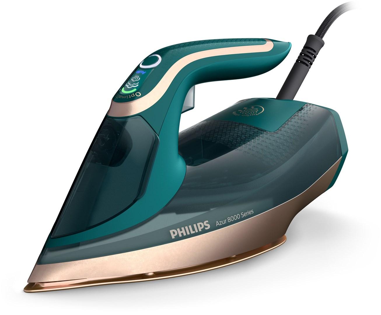 Dampsstrygejern Philips Azur 8000 DST8030/70 - 3.000 W, SteamGlide Elite, grøn billede