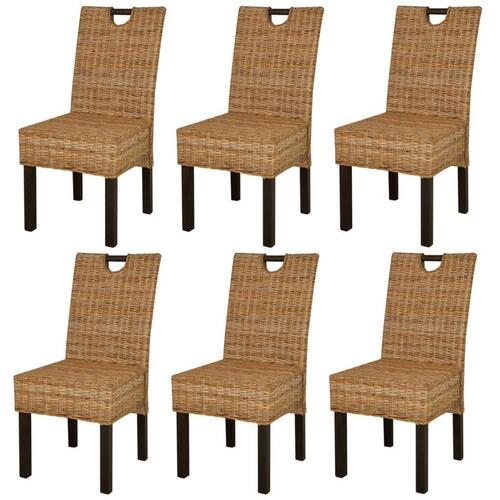 Spisebordsstole 6 stk. Kubu-rattan mangotræ