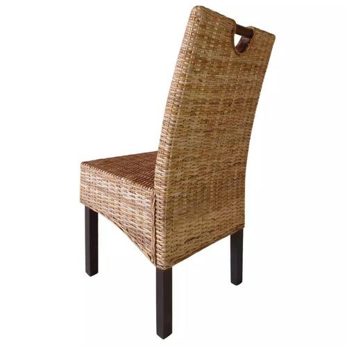 Spisebordsstole 6 stk. Kubu-rattan mangotræ
