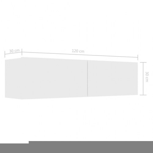 Tv-skab 120x30x30 cm konstrueret træ hvid (OUTLET A)