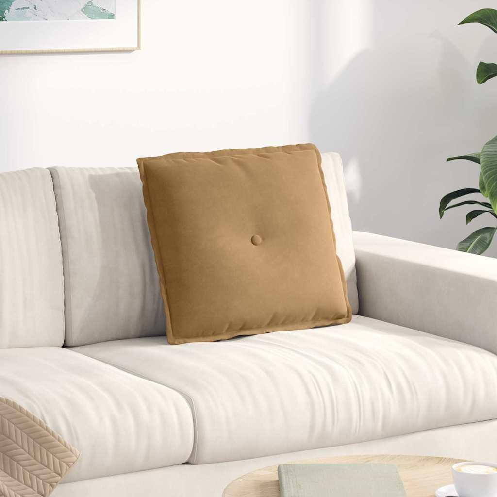 Rygpude Brun 50 x 45 cm Velourstof
