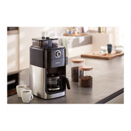 Kaffemaskine med kværn Philips Grind & Brew HD7769 – metal/sort