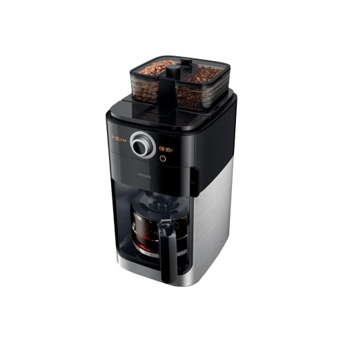 Kaffemaskine med kværn Philips Grind & Brew HD7769 – metal/sort