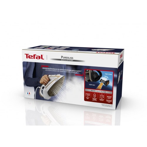 Strygejern Tefal Puregliss FV8042 – 3000 W, Durilium AirGlide, hvid/bronze