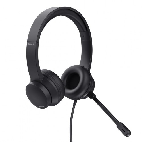 USB headset med mikrofon - Trust HS-201, kablet, sort