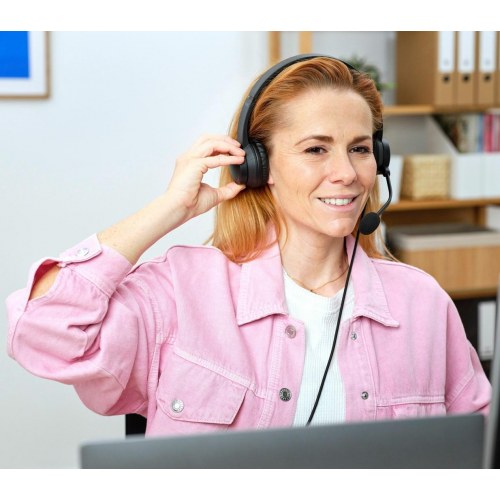 USB headset med mikrofon - Trust HS-201, kablet, sort