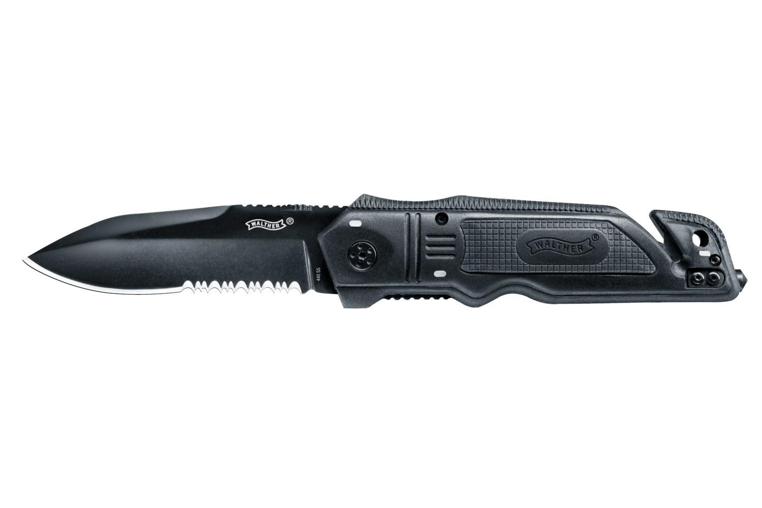 Foldekniv Walther – taktisk spear point, sort, 9,5 cm