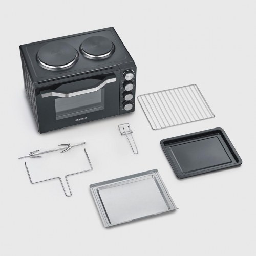Miniovn med kogeplader SEVERIN TO 2074 – 30 l, 2.500 W, grill, sort
