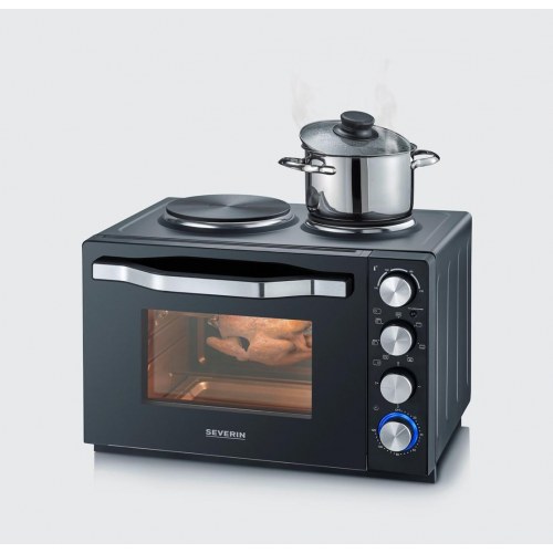 Miniovn med kogeplader SEVERIN TO 2074 – 30 l, 2.500 W, grill, sort