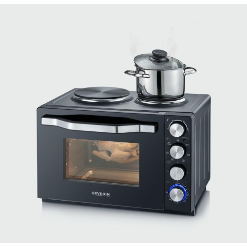 Miniovn med kogeplader SEVERIN TO 2074 – 30 l, 2.500 W, grill, sort