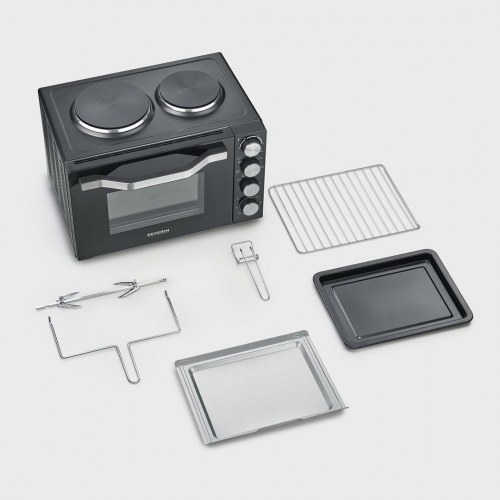 Miniovn med kogeplader SEVERIN TO 2074 – 30 l, 2.500 W, grill, sort