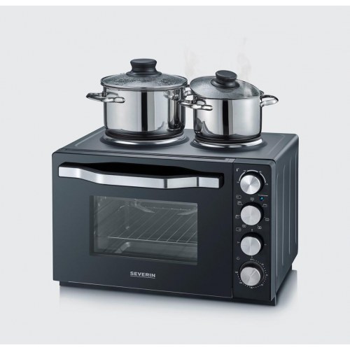 Miniovn med kogeplader SEVERIN TO 2074 – 30 l, 2.500 W, grill, sort