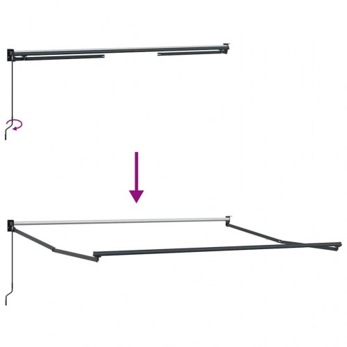Markise Antracit 3,5 x 2,5 m Metal