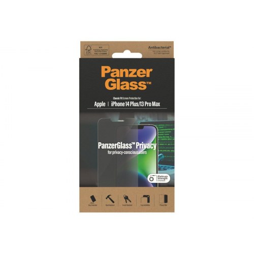 Skærmbeskytter glas med privatlivsfilter – PanzerGlass til iPhone 13 Pro Max / 14 Plus