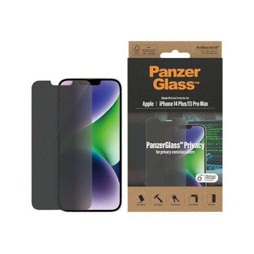 Skærmbeskytter glas med privatlivsfilter – PanzerGlass til iPhone 13 Pro Max / 14 Plus