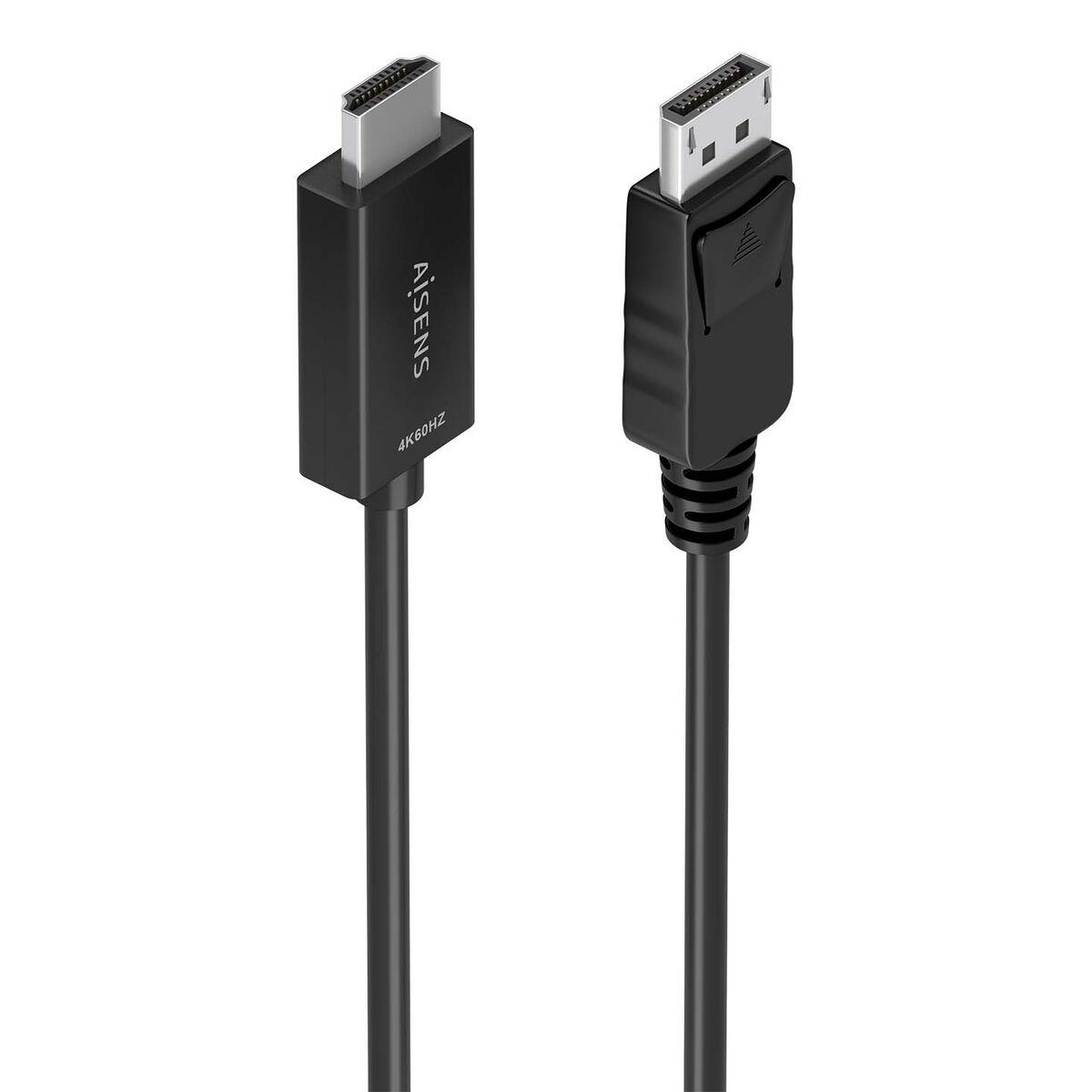 Aisens A125-0894 DisplayPort til HDMI-kabel 2 m - Sort, 4K 60 Hz
