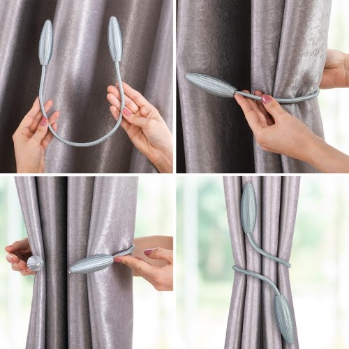 Gardinsnore med magnet – Amelia Home Brampton, turkis (2 stk.)