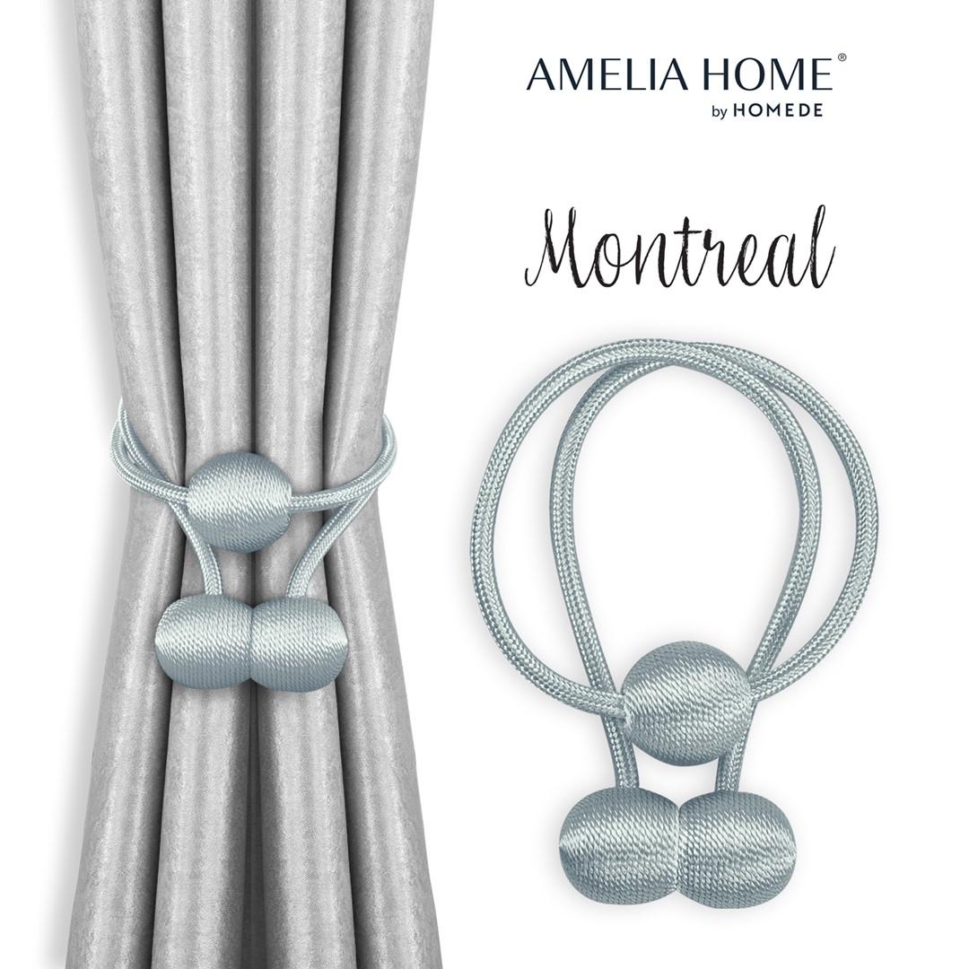 Gardinholdere med magnet - Amelia Home Montreal, grå (sæt á 2)