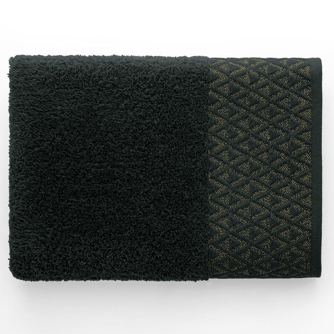Håndklæde 50×90 cm - DecoKing Andrea, sort med gulddetaljer