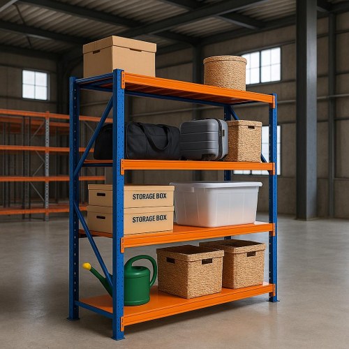 Lagerreol - Justerbar Stålkonstruktion, 4 Hylder, 200 kg pr. lag