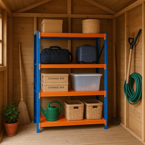 Lagerreol - Justerbar Stålkonstruktion, 4 Hylder, 200 kg pr. lag