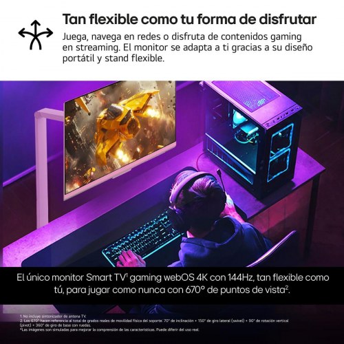 LG 32G810SAW-W.EEU 27" 4K Ultra HD IPS gaming-skærm - 144 Hz, 1 ms - Hvid