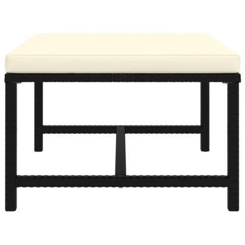 Loungesæt til haven 8 dele med hynder polyrattan sort