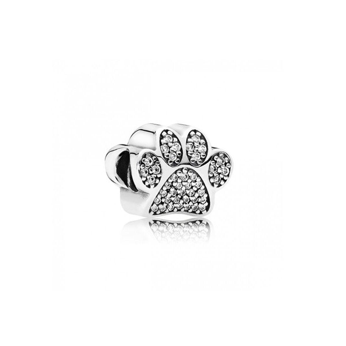 Pandora Sparkling Paw Print & Heart charm i sterlingsølv