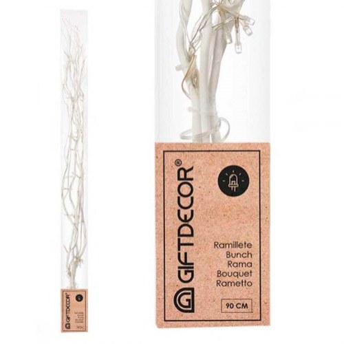 Kunstige grene med LED - , hvid, 20 × 90 × 6 cm (12 stk)