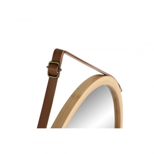 Vægspejl rund - bambus, natur, 45 cm