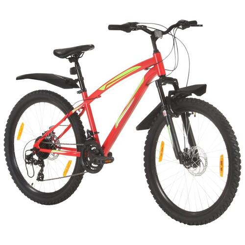 Mountainbike 21 gear 26 tommer hjul 42 cm rød