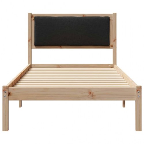 Sengestel med hovedgærde sort 90 x 190 cm i massivt fyrretræ