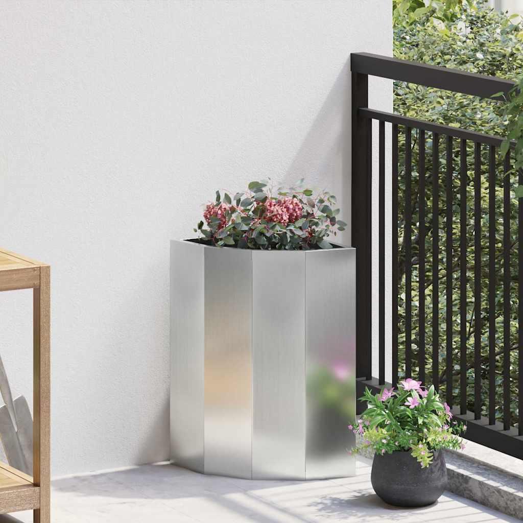 Hjørne Plantekasse Stål - Galvaniseret stål / 30 x 30 x 50 cm