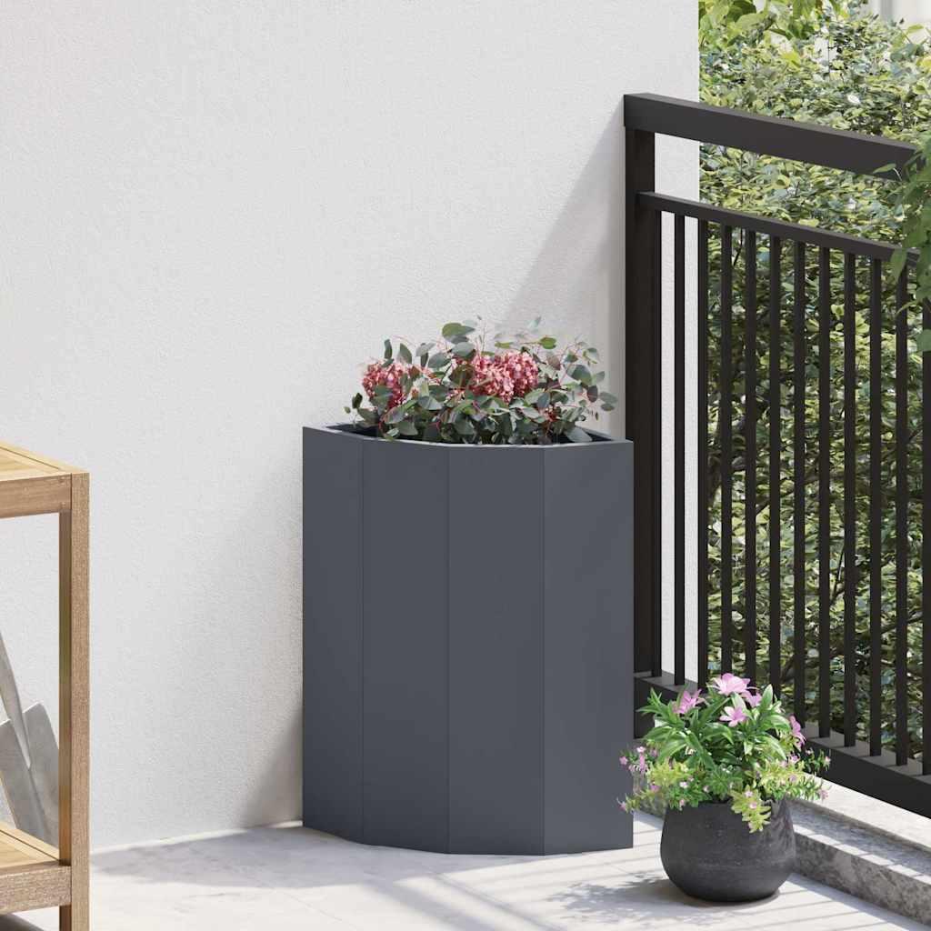 Hjørne Plantekasse Stål - Antracit / 30 x 30 x 50 cm