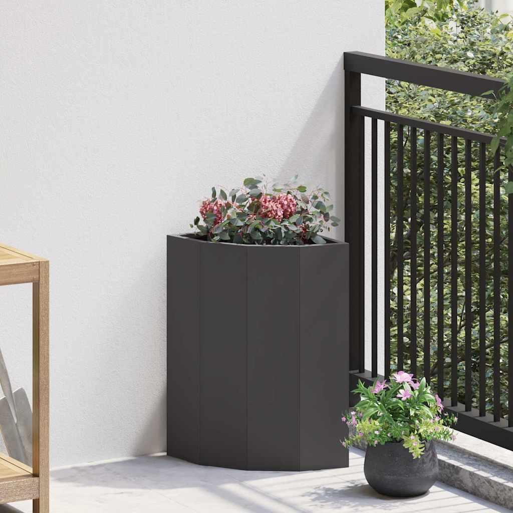 Hjørne Plantekasse Stål - Sort / 30 x 30 x 50 cm