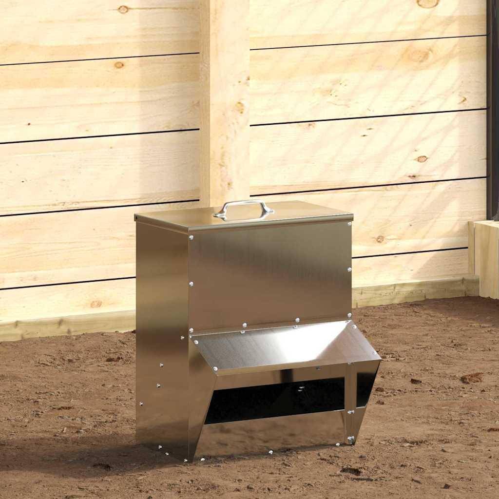 Hønsefoder Sølv 20 x 25 x 35 cm Galvaniseret stål
