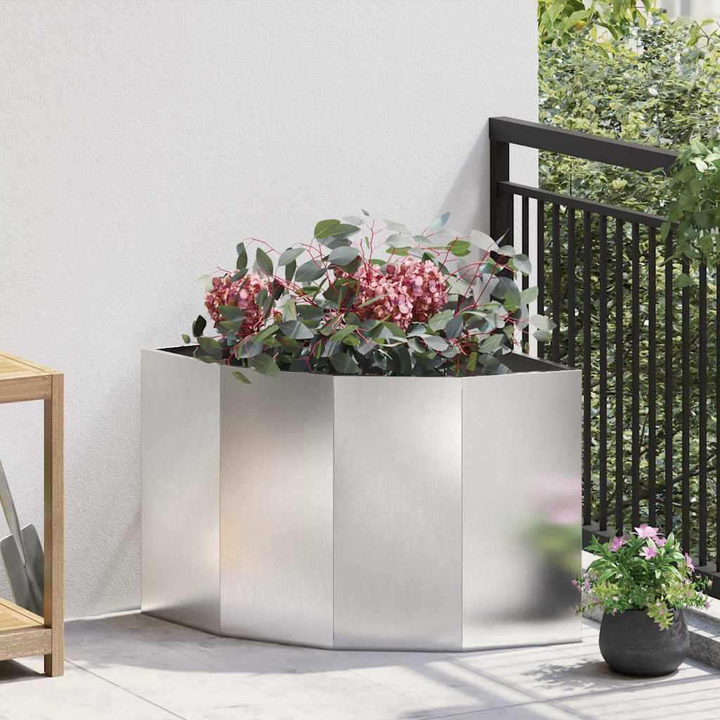 Hjørne Plantekasse Stål - Rustfrit stål / 60 x 60 x 50 cm