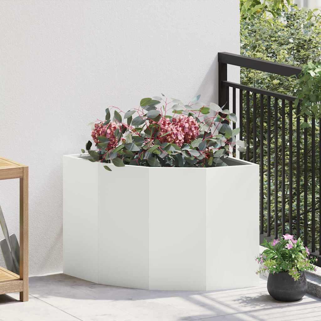 Hjørne Plantekasse Stål - Hvid / 60 x 60 x 50 cm