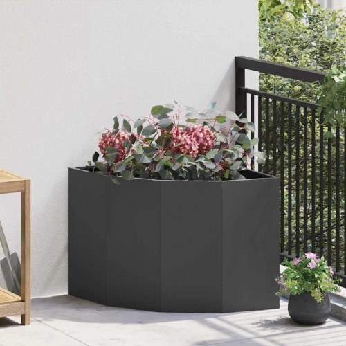 Hjørne Plantekasse Sort 60 x 60 x 50 cm Stål