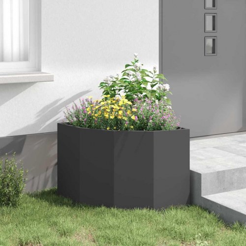 Hjørne Plantekasse Sort 60 x 60 x 50 cm Stål