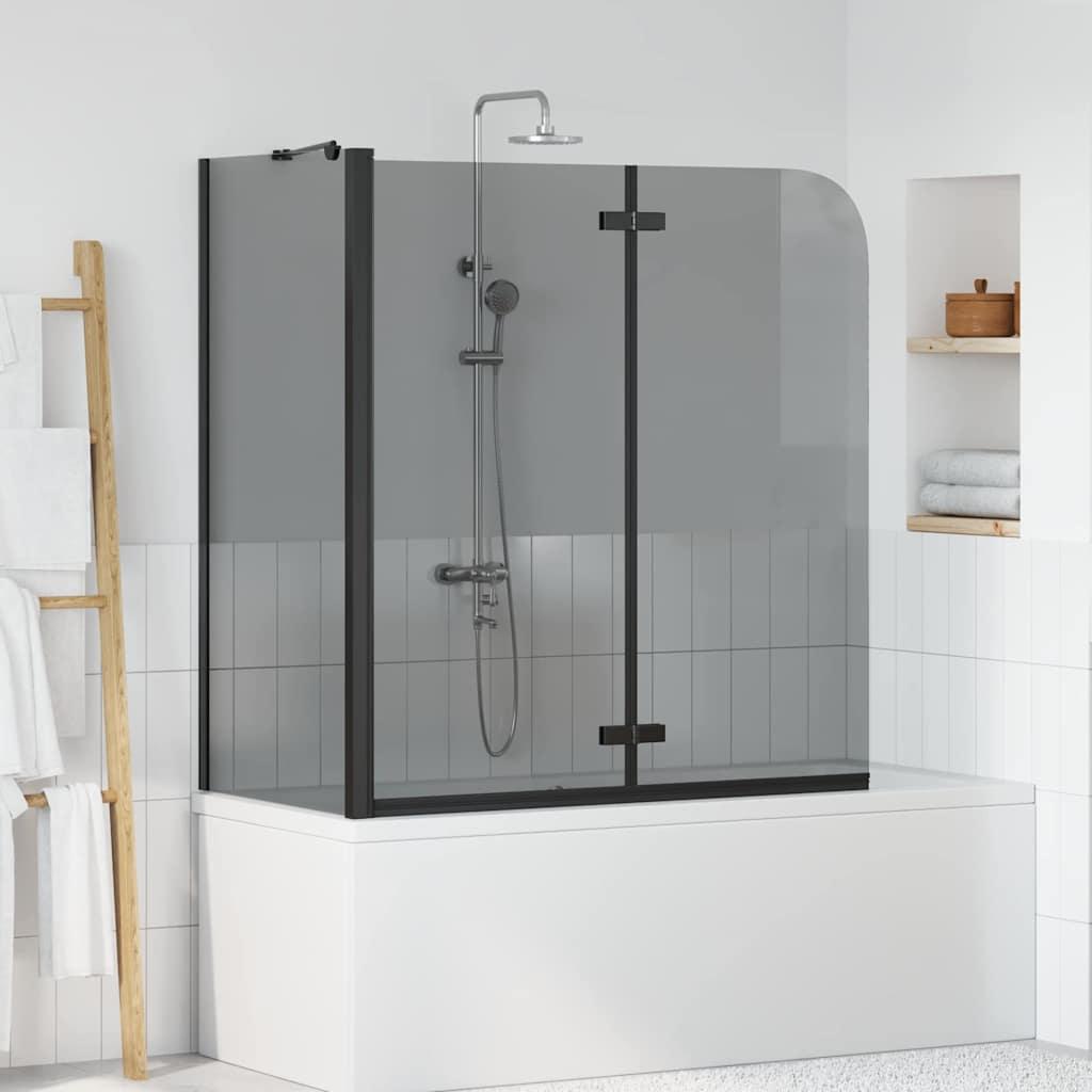 Bruser Indhegning Sort 120 x 68 x 130 cm ESG Glas og Aluminium