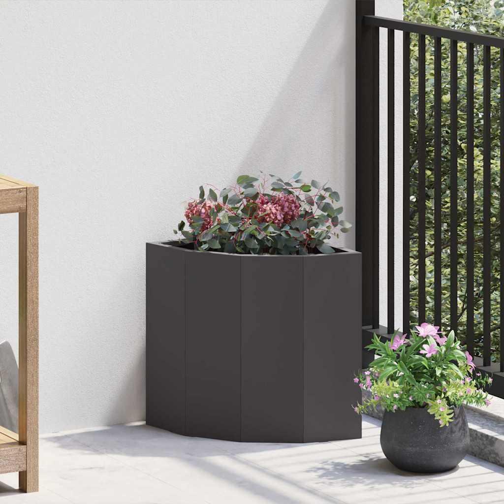 Hjørne Plantekasse Sort 30 x 30 x 35 cm Stål
