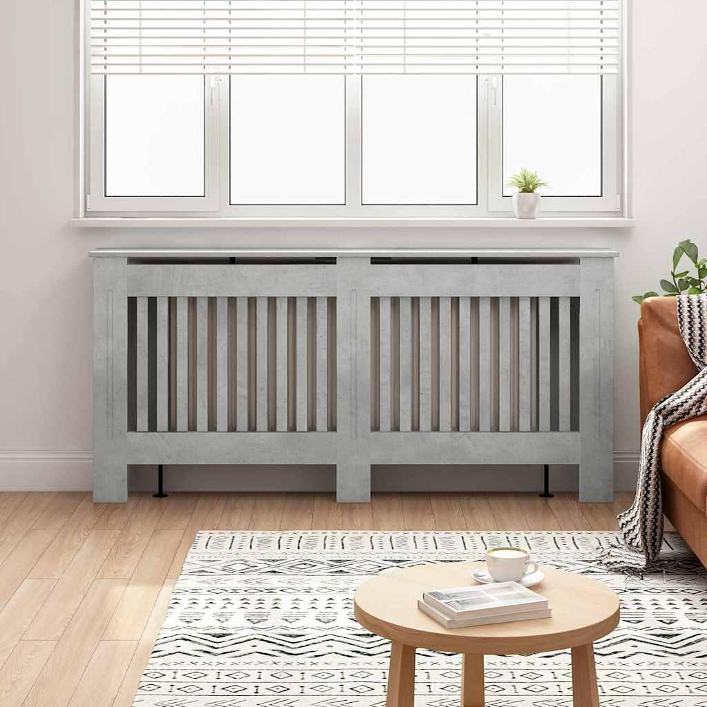 Radiatorcover Beton Grå 172 x 19 x 81,5 cm Konstrueret træ