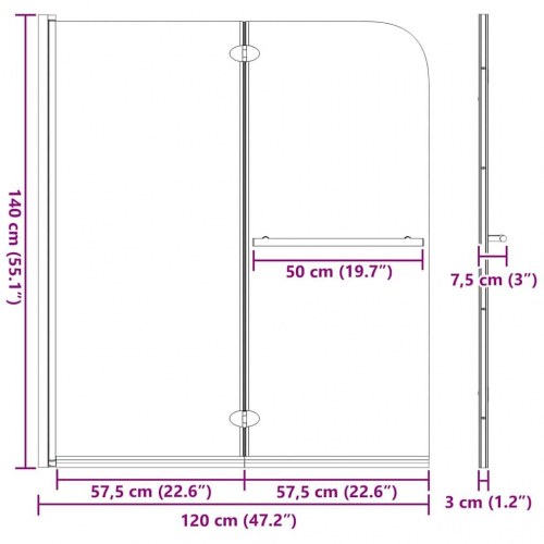 Bruser Indhegning Sort 95 x 140 cm ESG Glas og Aluminium