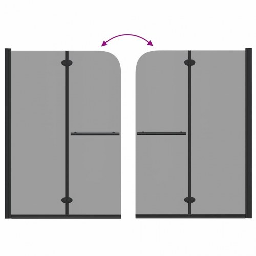 Bruser Indhegning Sort 120 x 140 cm ESG Glas og Aluminium