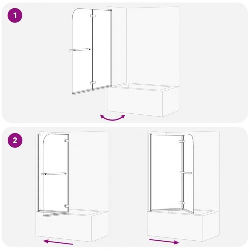 Foldbar bruseafskærmning i guld - 120 × 140 cm, ESG glas og aluminium